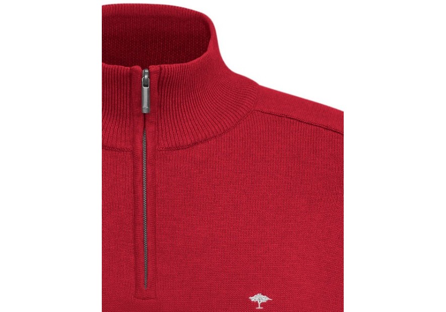 Pull Fynch-Hatton Troyer-Zip coton ruby