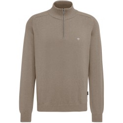 Pull Fynch-Hatton Troyer-Zip coton taupe