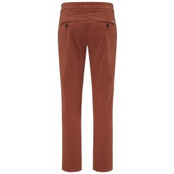 pantalon coton stretch couleur brique