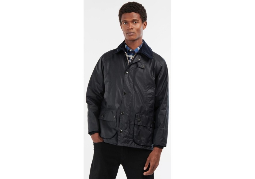 Veste huilée Barbour Bédale bleu navy