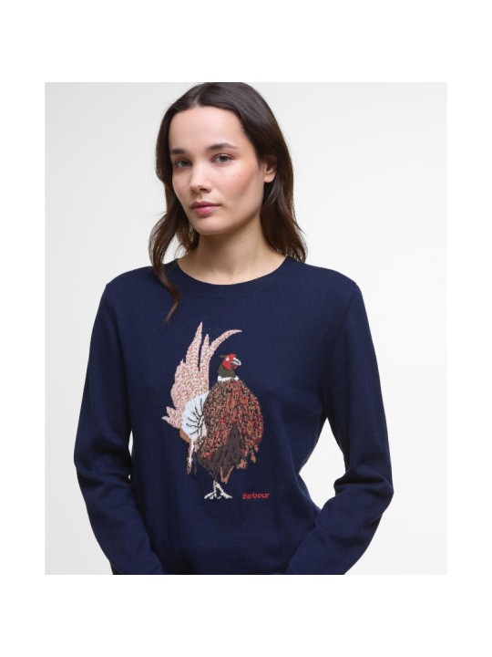 Pull femme Barbour Homeswood faisan marine