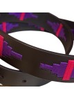 Ceinture argentine cuir tressé violet et rose | Passion Campagne