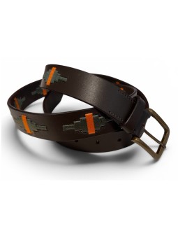 Ceinture argentine cuir fils verte et orange - Novasport