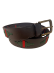 Ceinture argentine cuir tressé rouge et vert | Passion Campagne