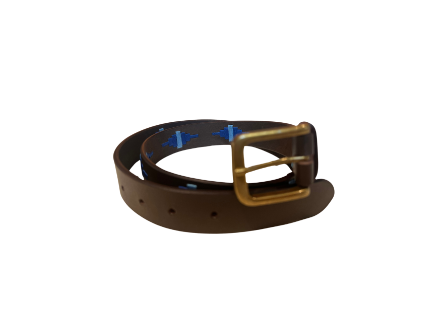Ceinture argentine cuir tressé bleu| Passion Campagne