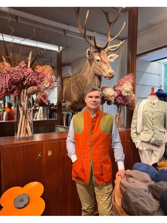 Gilet de Chasse Berry en Tweed Kaki – Exclusivité Passion Campagne