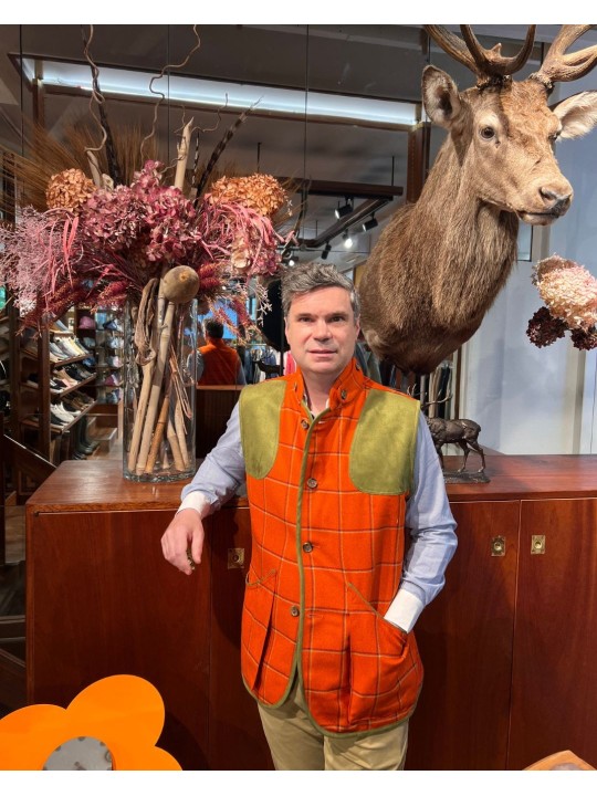 Gilet de Chasse Berry en Tweed Kaki – Exclusivité Passion Campagne