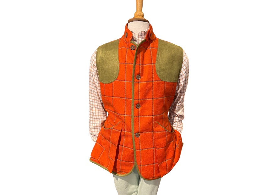 Gilet de Chasse Berry en Tweed Kaki – Exclusivité Passion Campagne