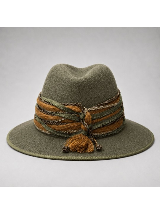 Chapeau Feutre Poil Lapin Kaki Femme - BITTNER