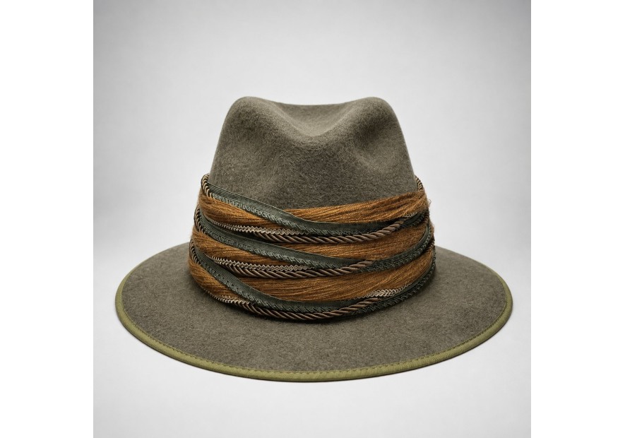 Chapeau Feutre Poil Lapin Kaki Femme - BITTNER