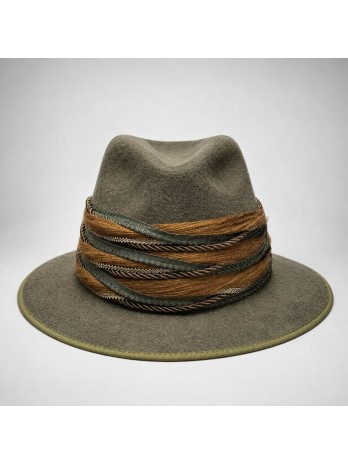 Chapeau Feutre Poil Lapin Kaki Femme - BITTNER