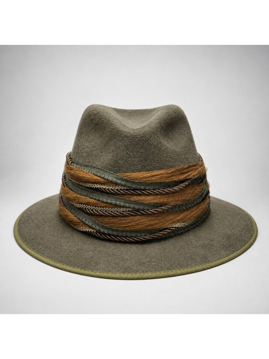 Chapeau Feutre Poil Lapin Kaki Femme - BITTNER