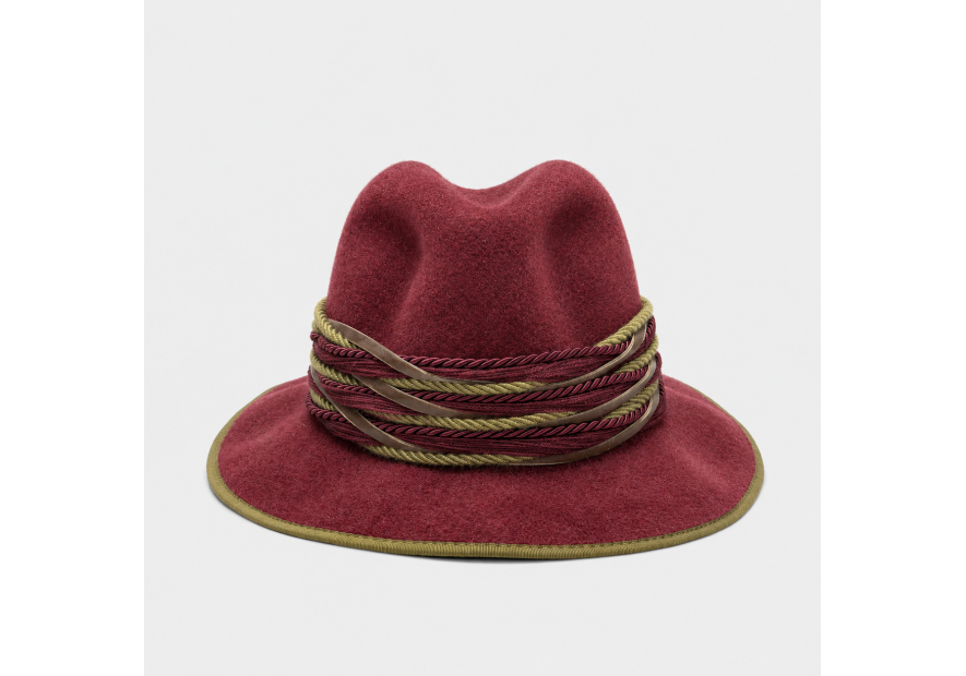Chapeau Feutre Poil Lapin Bordeaux Femme - BITTNER