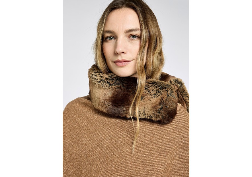 Poncho en tweed Silverfir Camel Twill - Dubarry