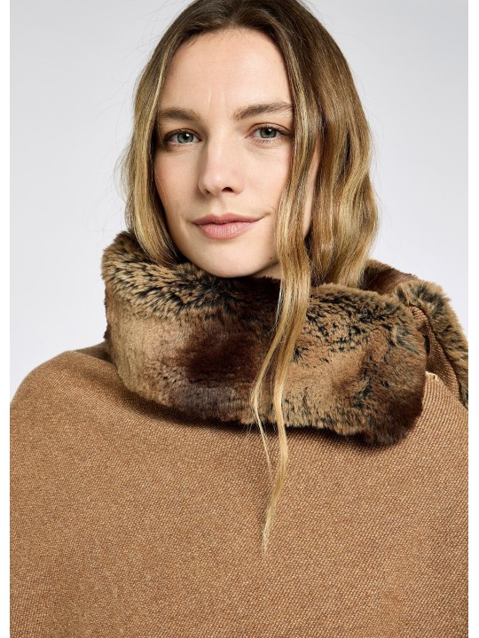 Poncho en tweed Silverfir Camel Twill - Dubarry