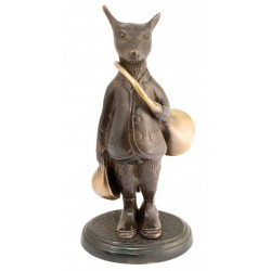 Bronze humoristique : renard veneur