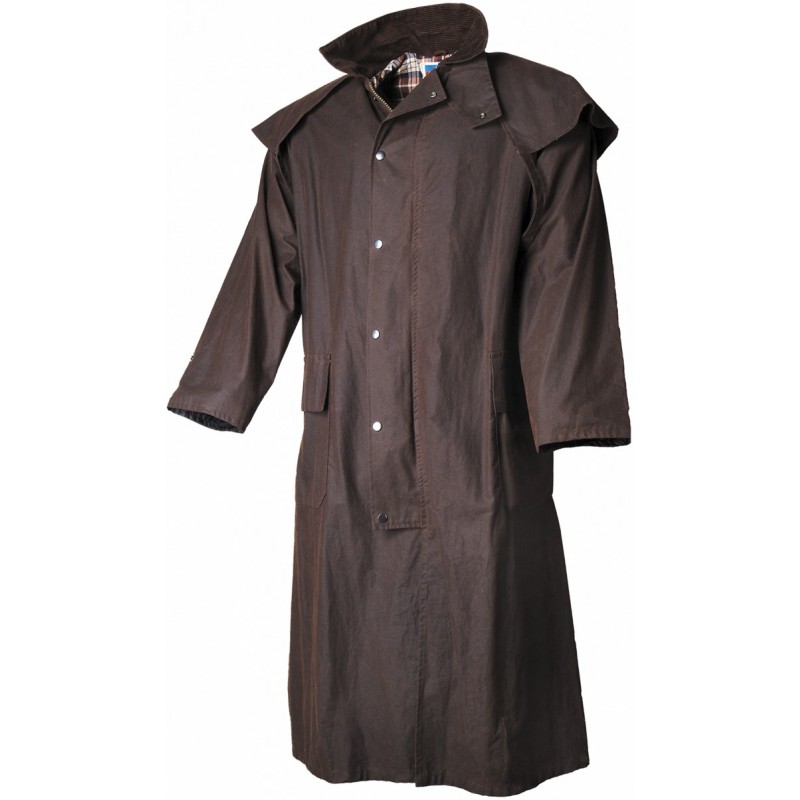 Manteau en coton marron huilé Horseman de Scippis Manteau en coton marron huilé Horseman de Scippis