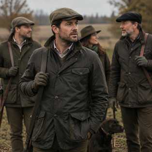 chasseurs portant veste barbour